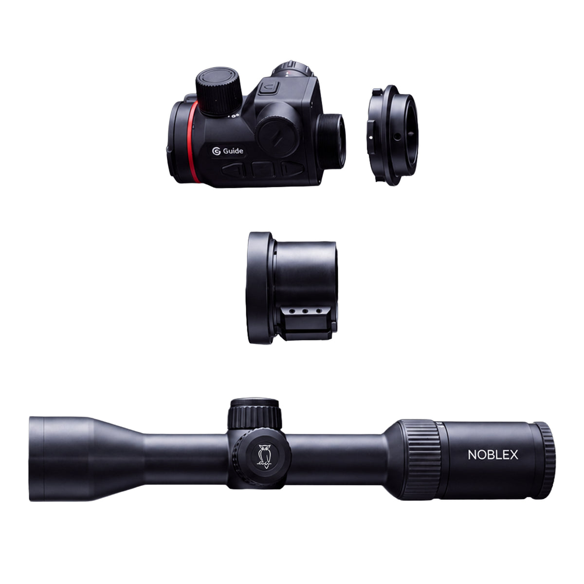 NOBLEX Wärmebild-Set: Guide Orion 435 CS + RUSAN Klemmadapter 62 mm + NOBLEX NZ6 2-12x50 inception
